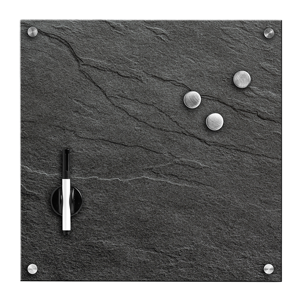 Memoboard Baradero - Glas/Metall/Kunststoff - Anthrazit