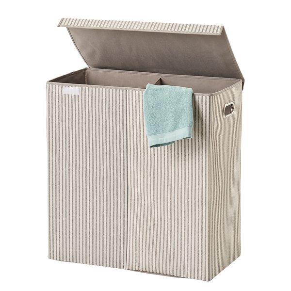 Wäschesammler Stripes - Webstoff - Beige
