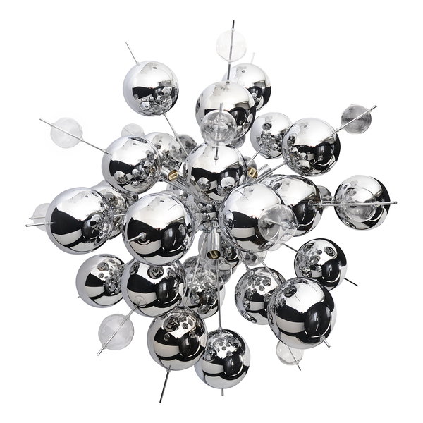 Pendelleuchte Explosion II - Spiegelglas / Edelstahl - 10-flammig