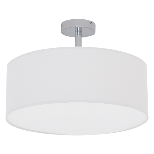 Deckenleuchte New York - Baumwollstoff / Edelstahl - 3-flammig - Weiß