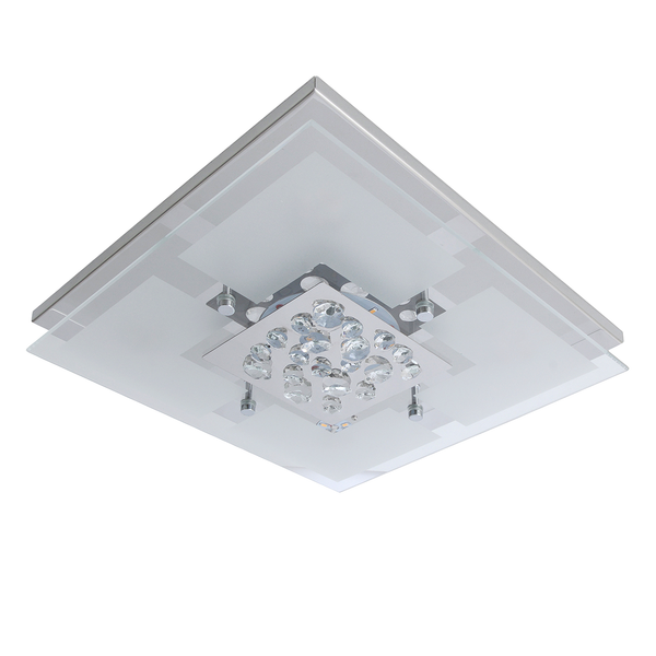 LED-Deckenleuchte Chur II - Kristallglas / Edelstahl - 5-flammig