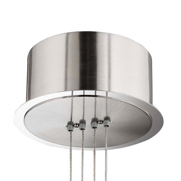 LED-Pendelleuchte Avignon I - Milchglas / Eisen - 1-flammig - Matt Silber