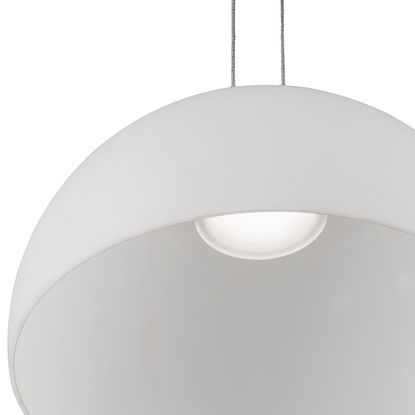 LED-Pendelleuchte Avignon I - Milchglas / Eisen - 1-flammig - Matt Silber
