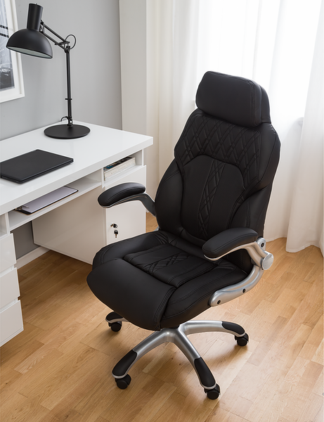 Chefsessel Baylor XXL Kunstleder - Microfaser / Kunststoff - Schwarz