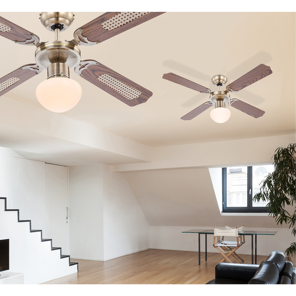 Deckenventilator Champion Typ B - Milchglas / Eisen - 1-flammig