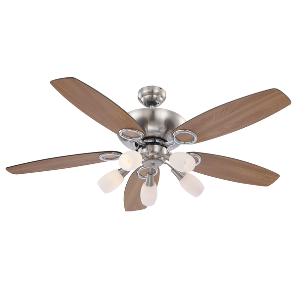 Deckenventilator Jerry - Milchglas / Eisen - 5-flammig