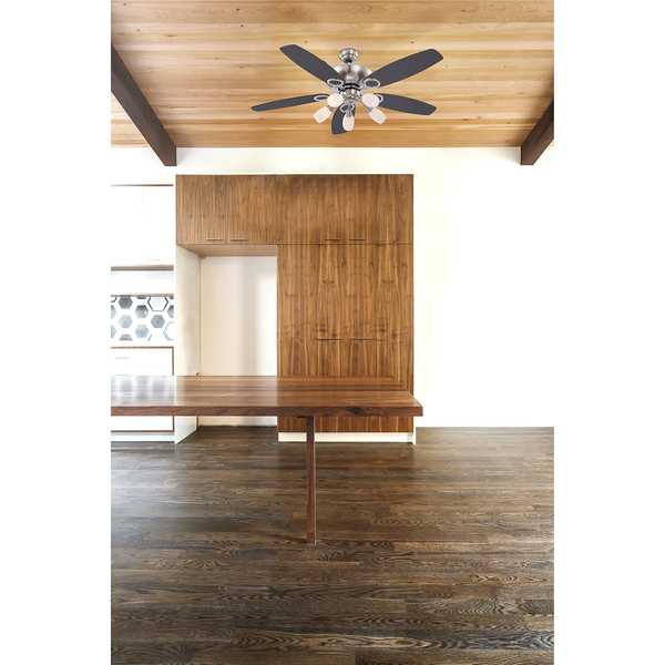 Deckenventilator Jerry - Milchglas / Eisen - 5-flammig