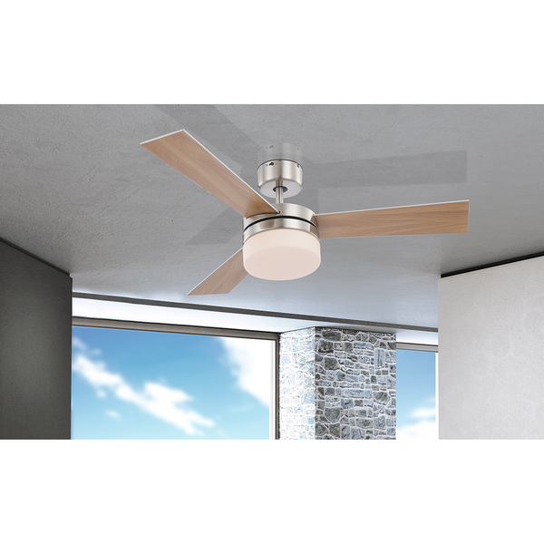 Deckenventilator Alana - Milchglas / Eisen - 2-flammig