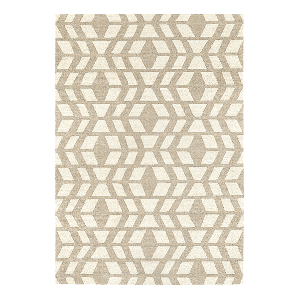 Kurzflorteppich Fjord V - Kunstfaser - Beige - 80 x 150 cm