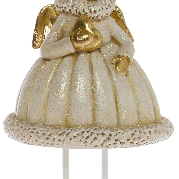 Dekofigur Winterkinder (2-teilig) - Polyresin - Creme / Gold