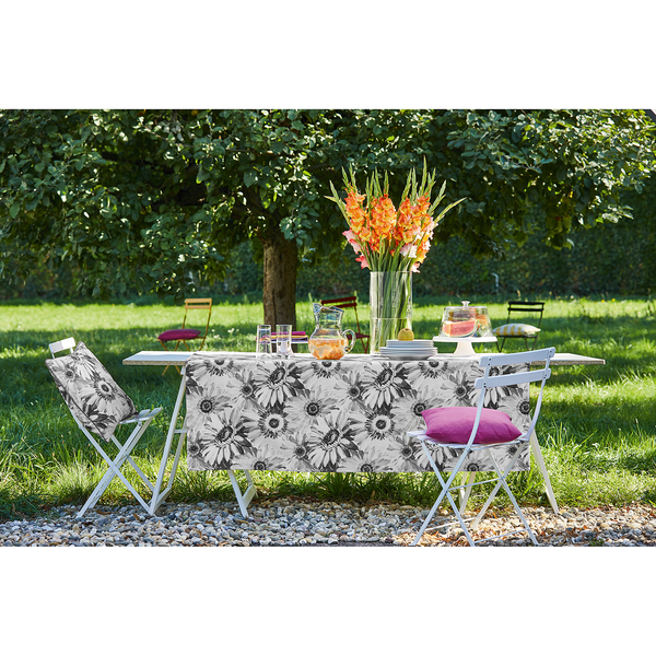 Tischdecke Selent - Baumwollstoff - Hellgrau - 100 x 100 cm