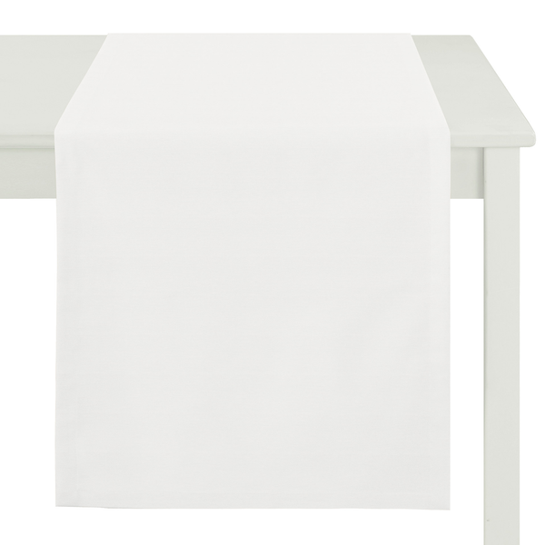 Tischläufer Kyogle - Webstoff - 45 x 135 cm - Porzellanweiß