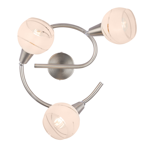 LED-Deckenleuchte Elliott - Milchglas / Eisen - 3-flammig