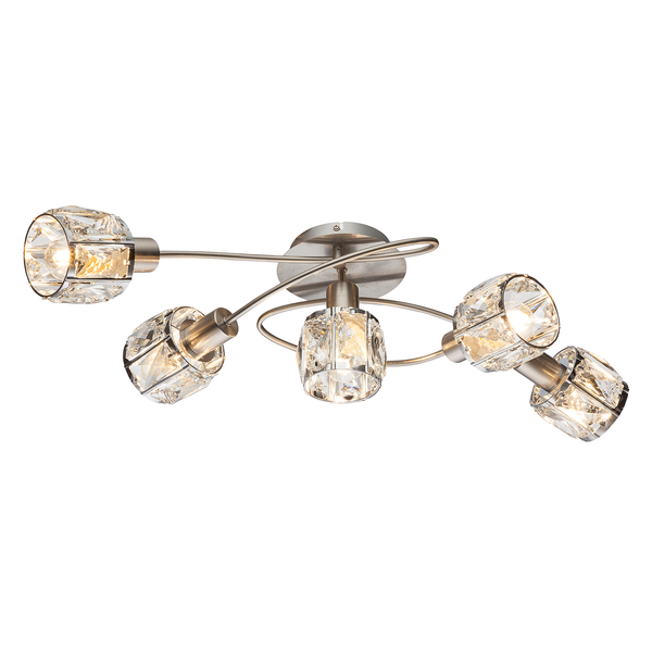 Deckenleuchte Kris III - Kristallglas / Eisen - 5-flammig