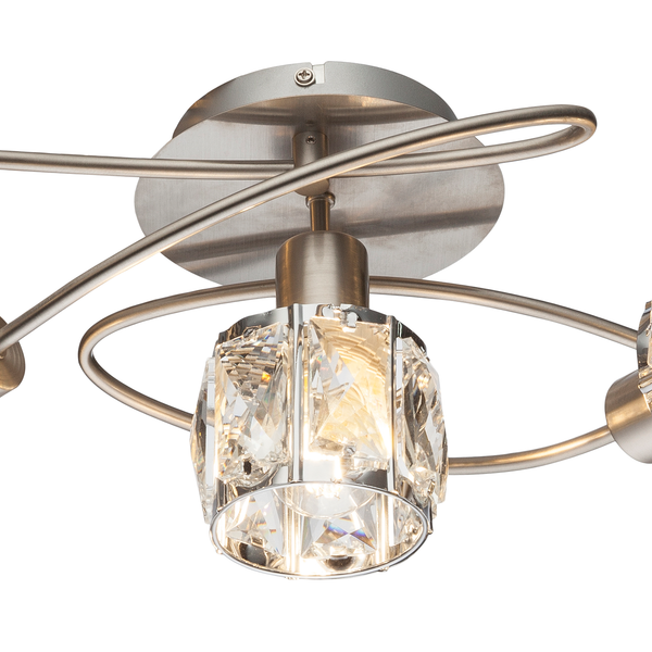 Deckenleuchte Kris III - Kristallglas / Eisen - 5-flammig