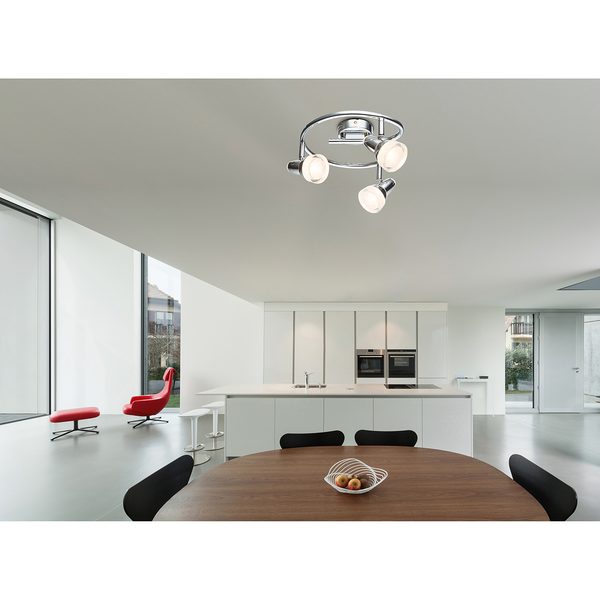 LED-Deckenleuchte Alaska I - Kristallglas / Eisen - 3-flammig