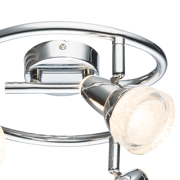 LED-Deckenleuchte Alaska I - Kristallglas / Eisen - 3-flammig