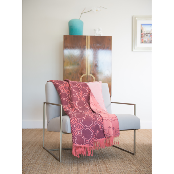 Plaid Bella Vita Casablanca - Webstoff - Koralle
