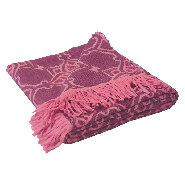 Plaid Bella Vita Casablanca - Webstoff - Koralle