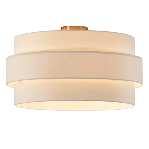 Deckenleuchte Ella - Leinen / Eisen - 1-flammig - Beige