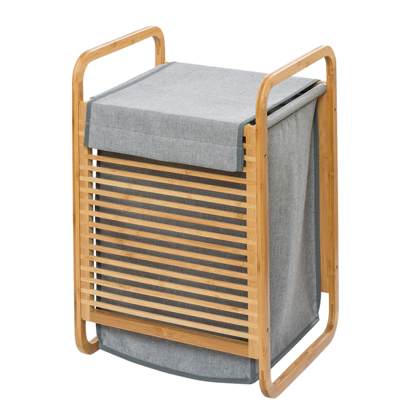 Wäschesammler Bahari II - Braun - Mischgewebe - Bambus - 40 x 60 x 35 cm