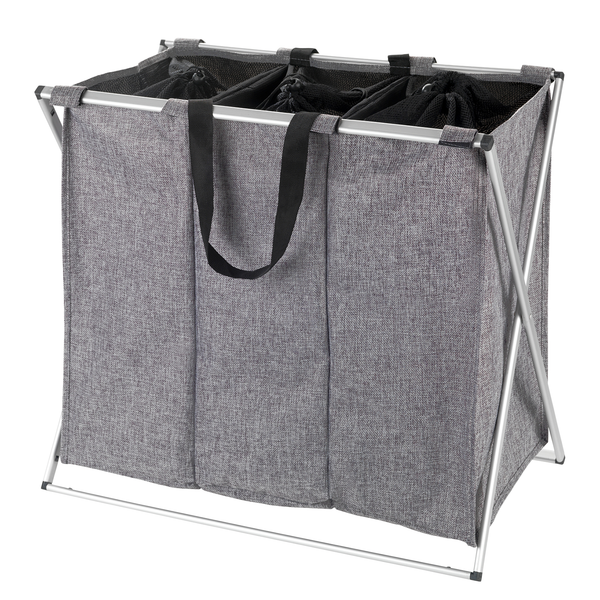 Wäschesammler Trio II - Grau - Webstoff - 63 x 57 x 38 cm