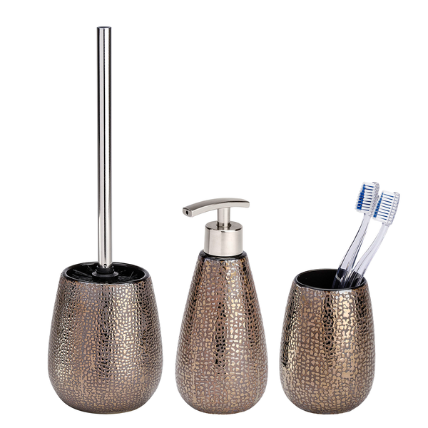 Bad-Accessoire-Set Marrakesh (3-teilig) - Braun - Keramik