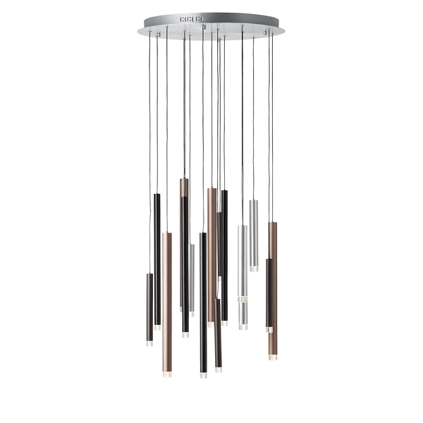 LED-Pendelleuchte Cembalo I - Acrylglas / Stahl - Flammenanzahl: 16