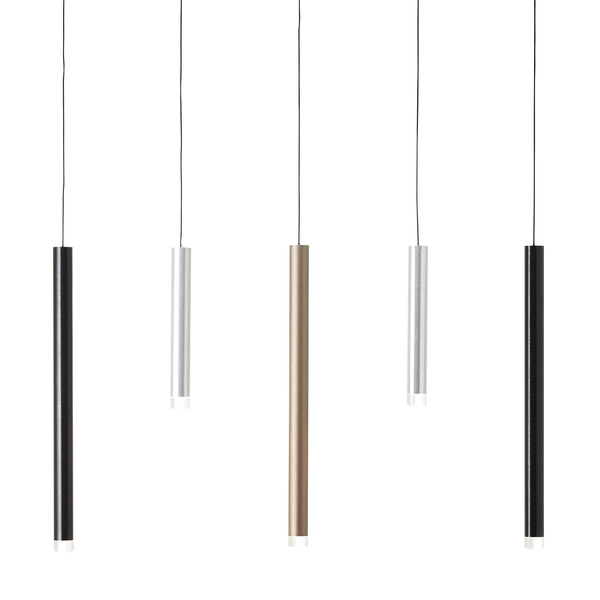 LED-Pendelleuchte Cembalo II - Acrylglas / Stahl - Flammenanzahl: 5