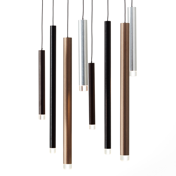 LED-Pendelleuchte Cembalo III - Acrylglas / Stahl - Flammenanzahl: 8