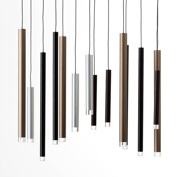 LED-Pendelleuchte Cembalo III - Acrylglas / Stahl - Flammenanzahl: 14
