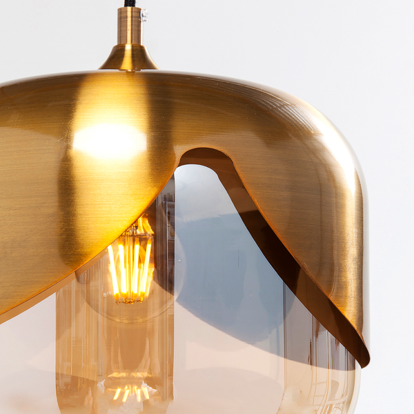 Pendelleuchte Golden Goblet - Glas / Stahl - 1-flammig