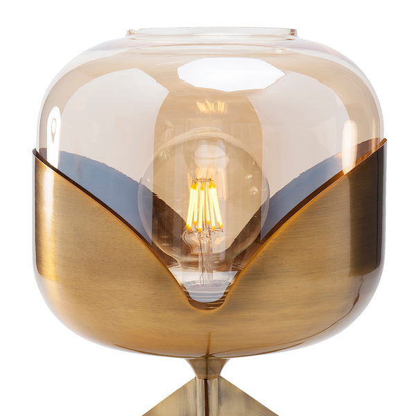 Tischleuchte Golden Goblet - Glas / Stahl - 1-flammig
