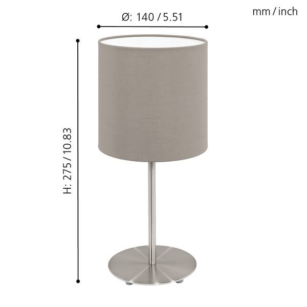 Tischleuchte Pasteri - Mischgewebe / Stahl - 1-flammig - Beige