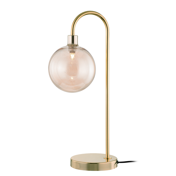 Tischleuchte KJUL - Metall Gold glänzend / Glas Bernsteinfarben