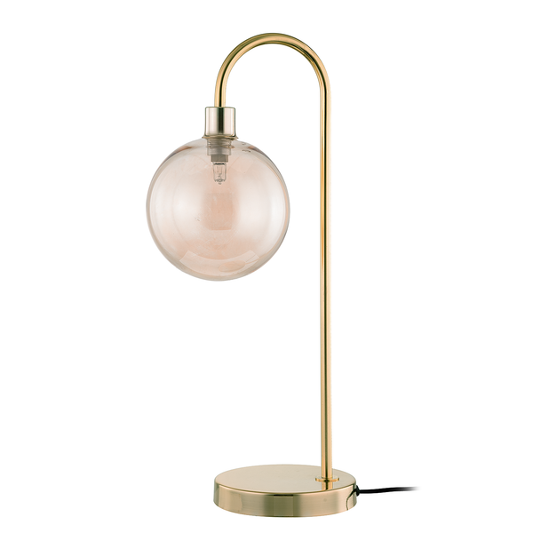 Tischleuchte KJUL - Metall Gold glänzend / Glas Bernsteinfarben
