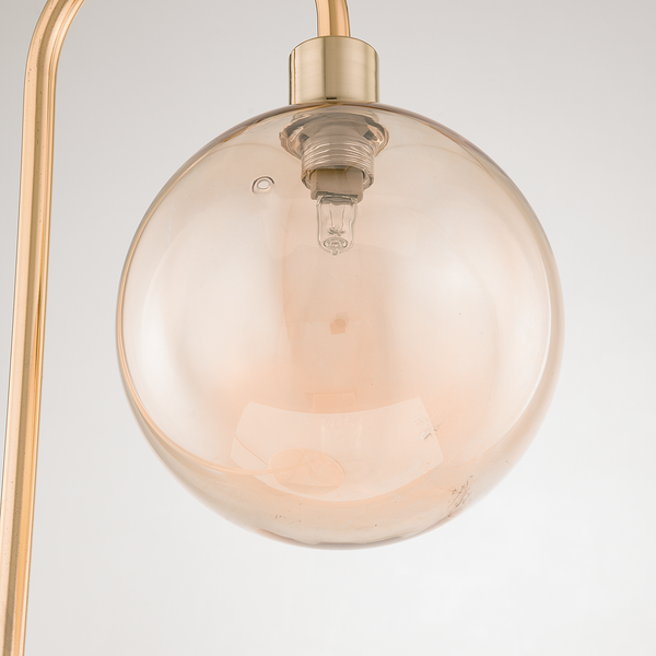Tischleuchte KJUL - Metall Gold glänzend / Glas Bernsteinfarben