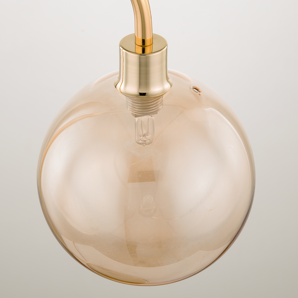 Tischleuchte KJUL - Metall Gold glänzend / Glas Bernsteinfarben
