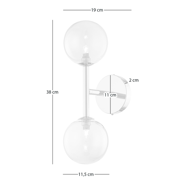 Wandleuchte KJUL - Metall Gold glänzend / Glas Bernsteinfarben