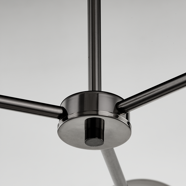 Deckenleuchte KJUL 3-flammig - Metall Grau glänzend / Rauchglas