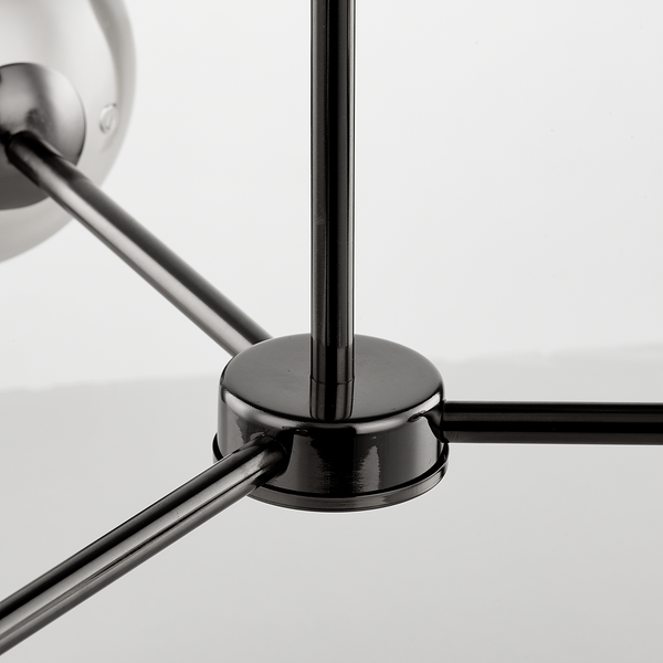 Deckenleuchte KJUL 3-flammig - Metall Grau glänzend / Rauchglas