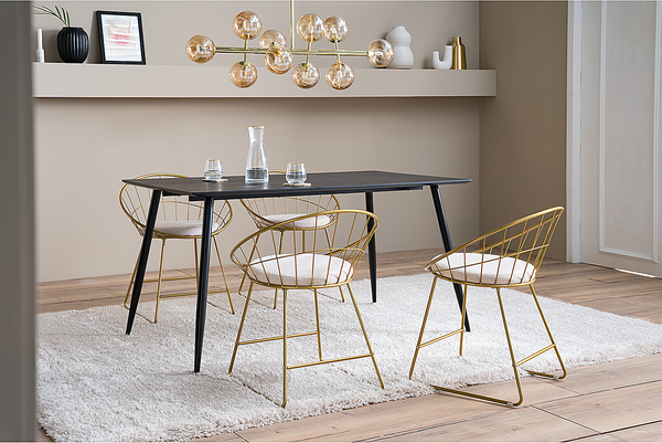 Deckenleuchte KJUL 10-flammig - Metall Gold glänzend / Glas Bernsteinfarben