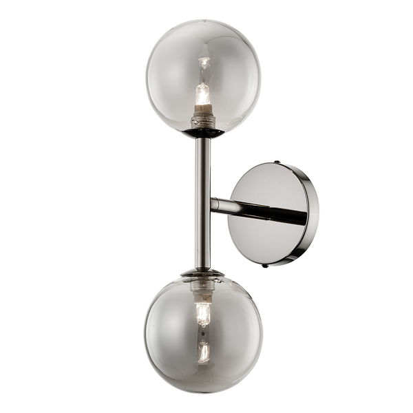 Wandleuchte KJUL - Metall Grau glänzend / Rauchglas