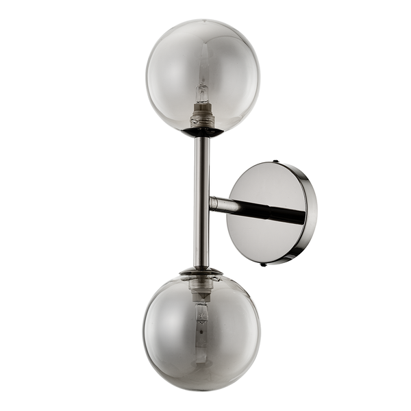 Wandleuchte KJUL - Metall Grau glänzend / Rauchglas