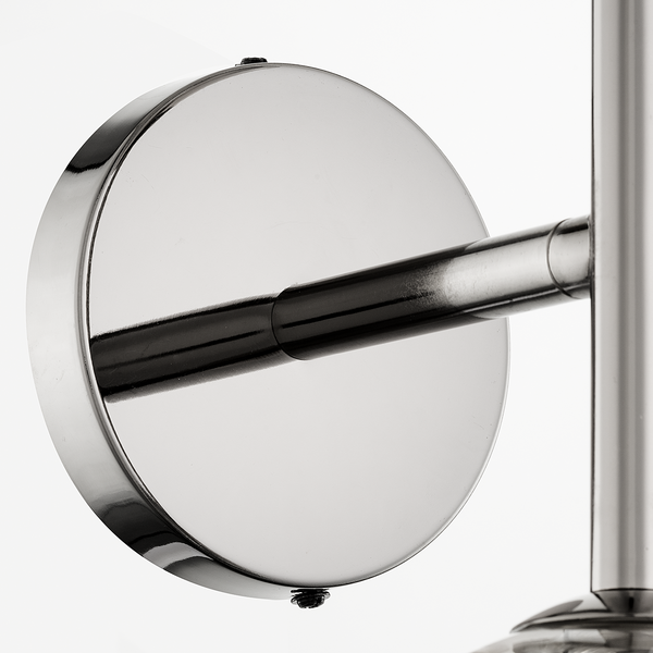 Wandleuchte KJUL - Metall Grau glänzend / Rauchglas