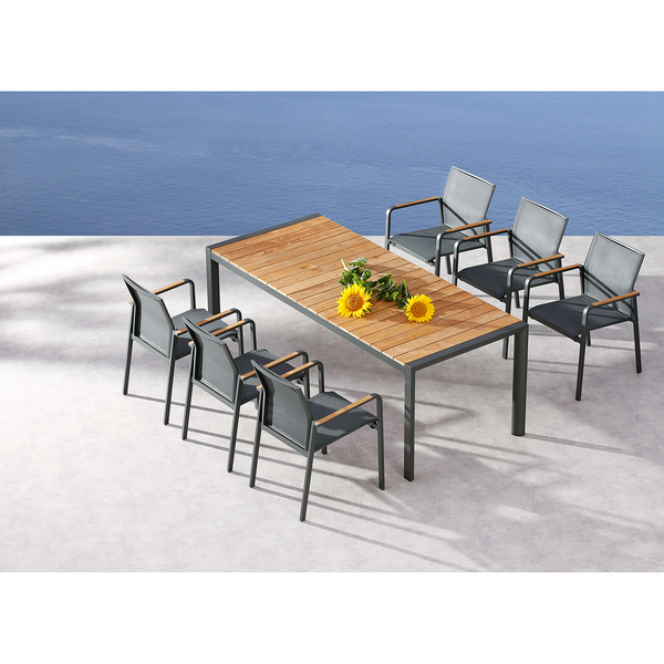 Gartenstuhl Paros - Aluminium / Textilen - Anthrazit