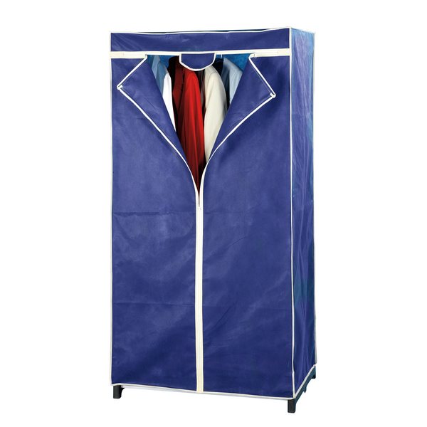 Textilgarderobe Air I - Kunstfaser / Metall - Blau / Schwarz