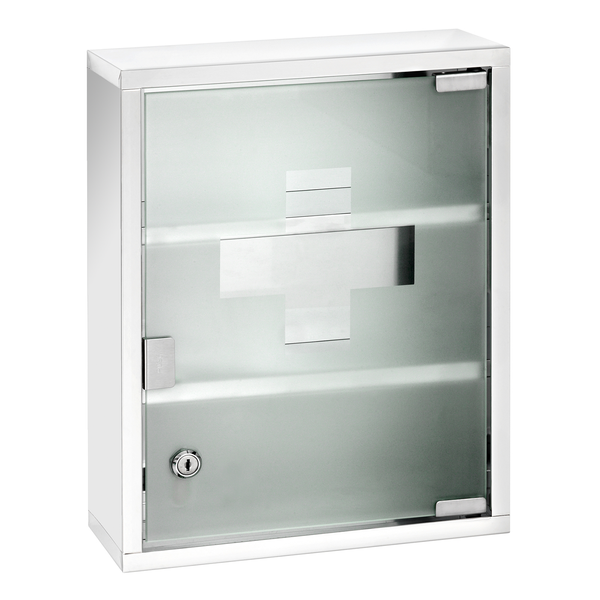 Medizinschrank Broadwater I - Glas / Edelstahl - Silber