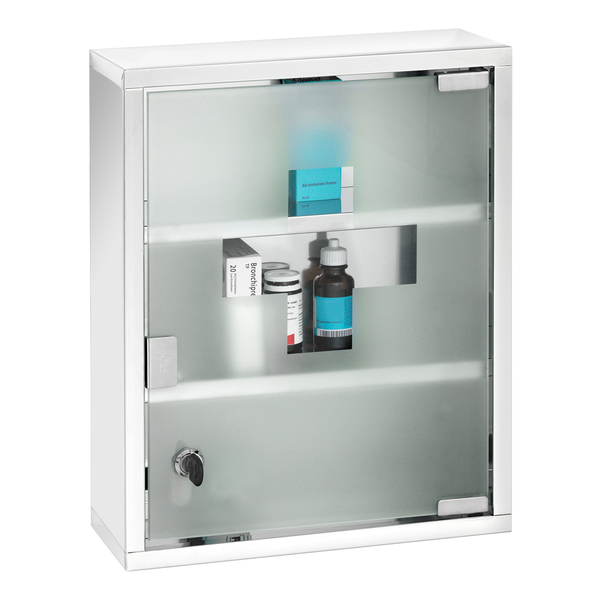 Medizinschrank Broadwater I - Glas / Edelstahl - Silber