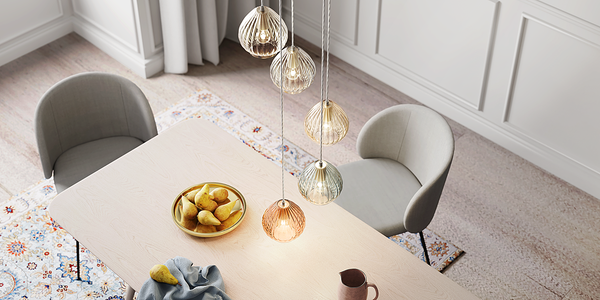 Pendelleuchte Caid - Eisen / Glas - 5-flammig